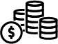Icon of dollar and money increment